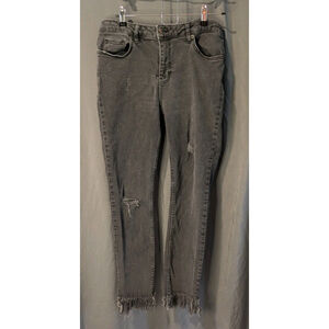 Free People Denim Size 29 Gray Distressed Shagged hem